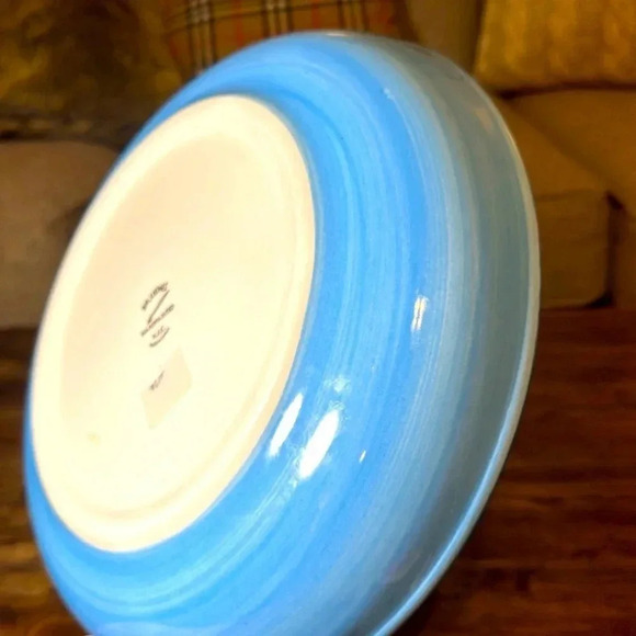 KIC Brushes Handpainted Ocean Motif 13" Pasta Serving Bowl - Picture 3 of 4